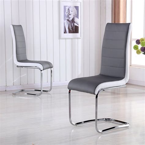 Chrome leather dining chairs